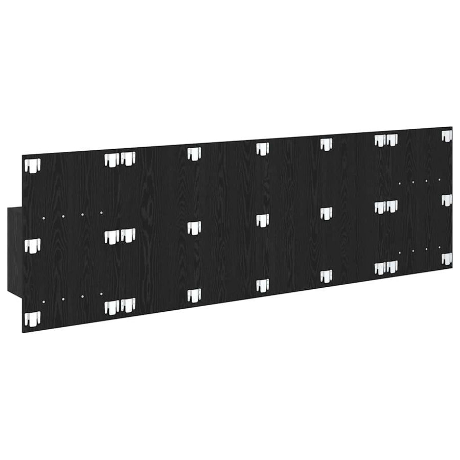 Bed hoofdbord met kastjes 3 pcs Zwart Eiken Bewerkt hout