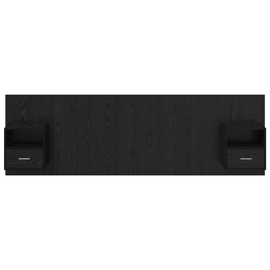 Bed hoofdbord met kastjes 3 pcs Zwart Eiken Bewerkt hout
