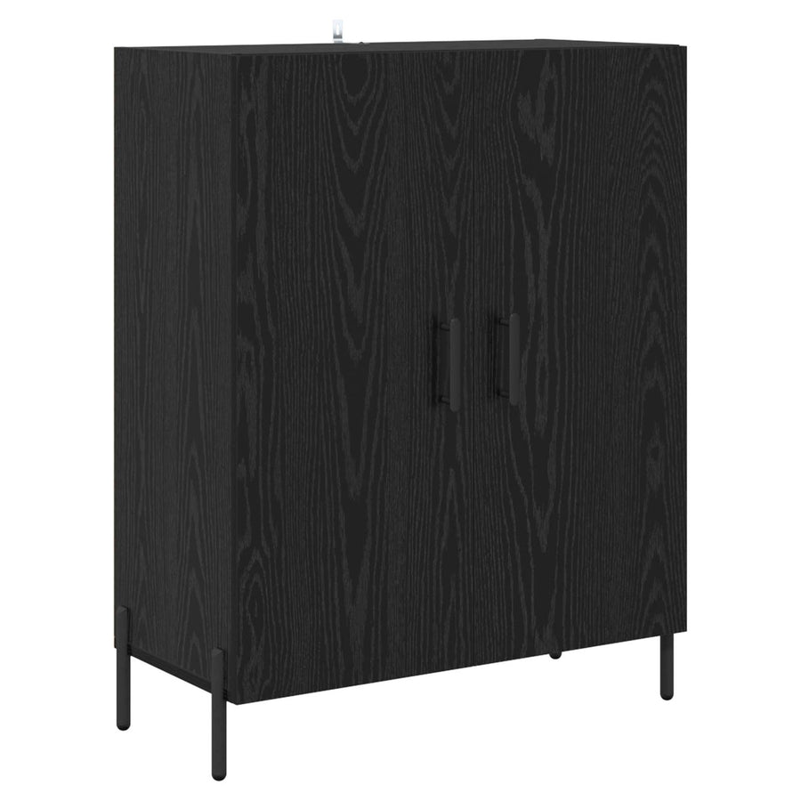 Highboard Zwart Eiken 69,5 x 34 x 180 cm Bewerkt hout