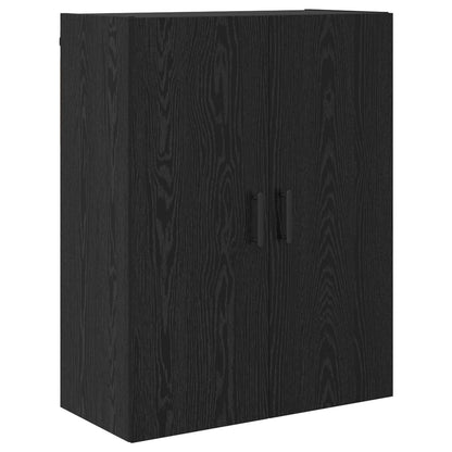 Highboard Zwart Eiken 69,5 x 34 x 180 cm Bewerkt hout