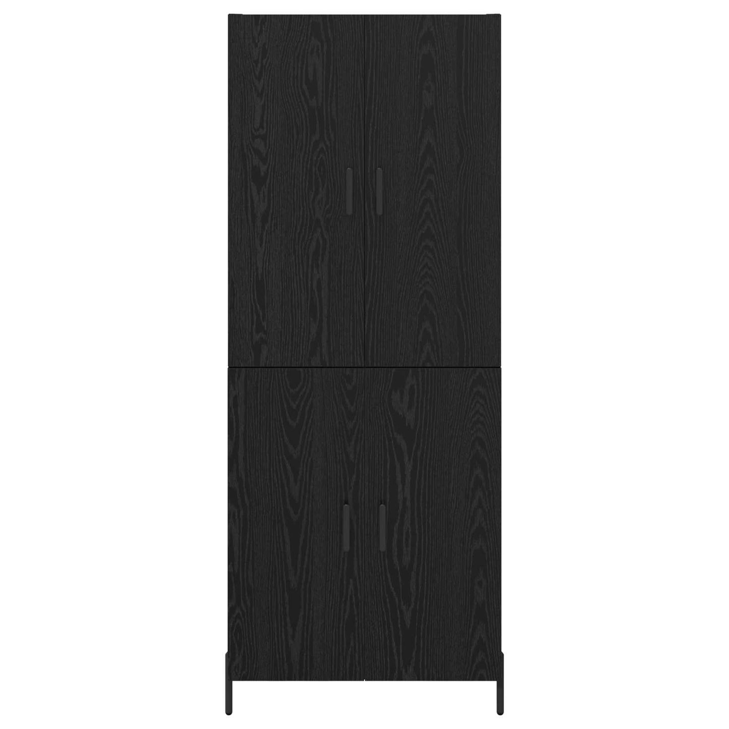 Highboard Zwart Eiken 69,5 x 34 x 180 cm Bewerkt hout