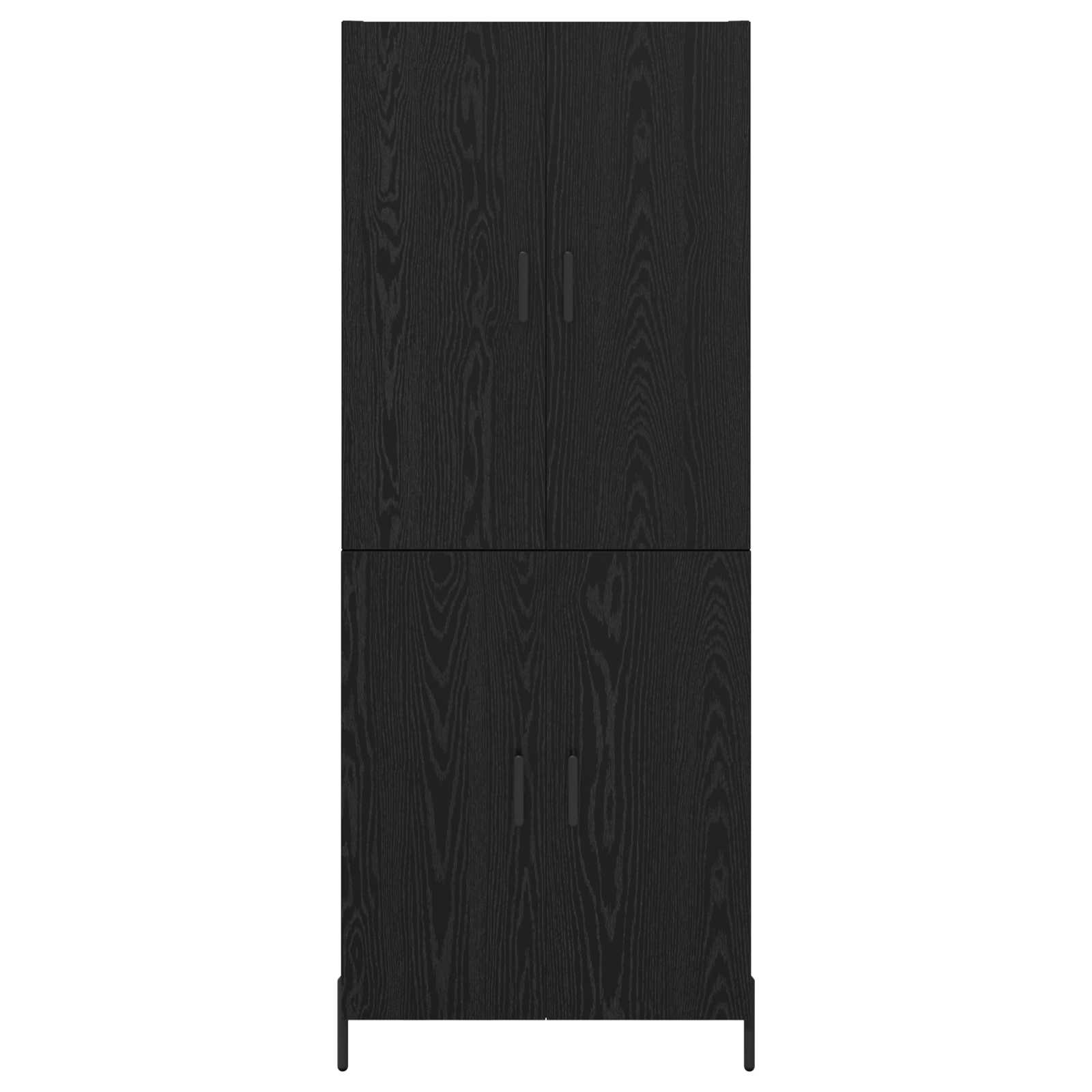 Highboard Zwart Eiken 69,5 x 34 x 180 cm Bewerkt hout