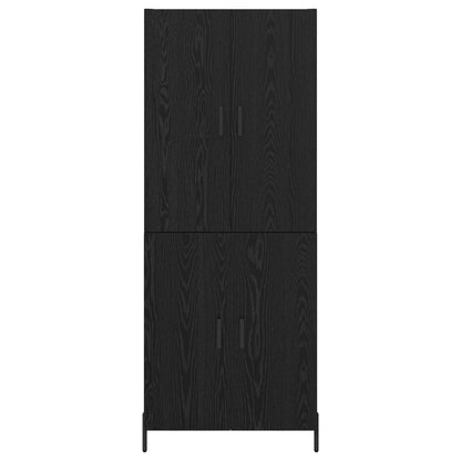 Highboard Zwart Eiken 69,5 x 34 x 180 cm Bewerkt hout