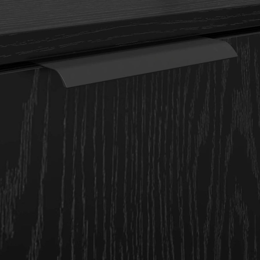 Badkamerkast set met plank 2 pcs Zwart Eiken Bewerkt hout