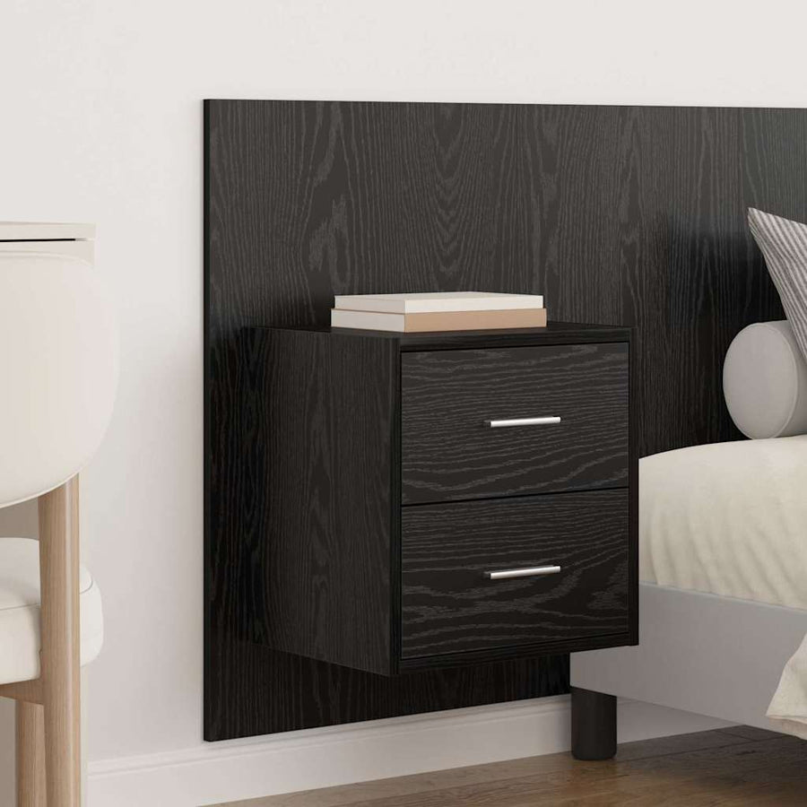 Hoofdbord Met Kast Zwart Eiken 337 x 32,5 x 80 cm Bewerkt hout