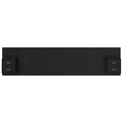 Hoofdbord Met Kast Zwart Eiken 337 x 32,5 x 80 cm Bewerkt hout