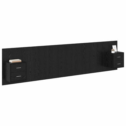Hoofdbord Met Kast Zwart Eiken 337 x 32,5 x 80 cm Bewerkt hout