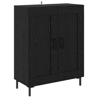 Highboard Zwart Eiken 69,5 x 34 x 180 cm Bewerkt hout
