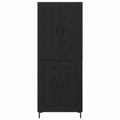 Highboard Zwart Eiken 69,5 x 34 x 180 cm Bewerkt hout