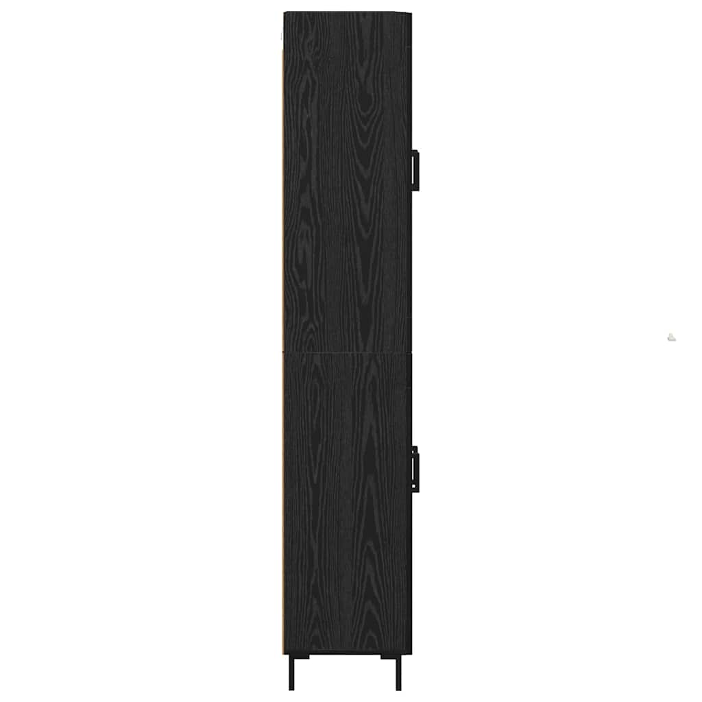 Highboard Zwart Eiken 69,5 x 34 x 180 cm Bewerkt hout