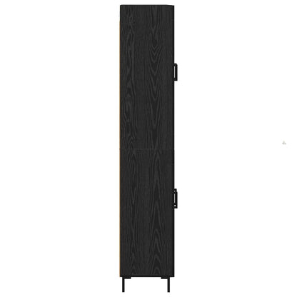 Highboard Zwart Eiken 69,5 x 34 x 180 cm Bewerkt hout