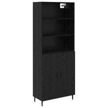 Highboard 2 pcs Zwart Eiken 69,5 x 34 x 180 cm Bewerkt hout