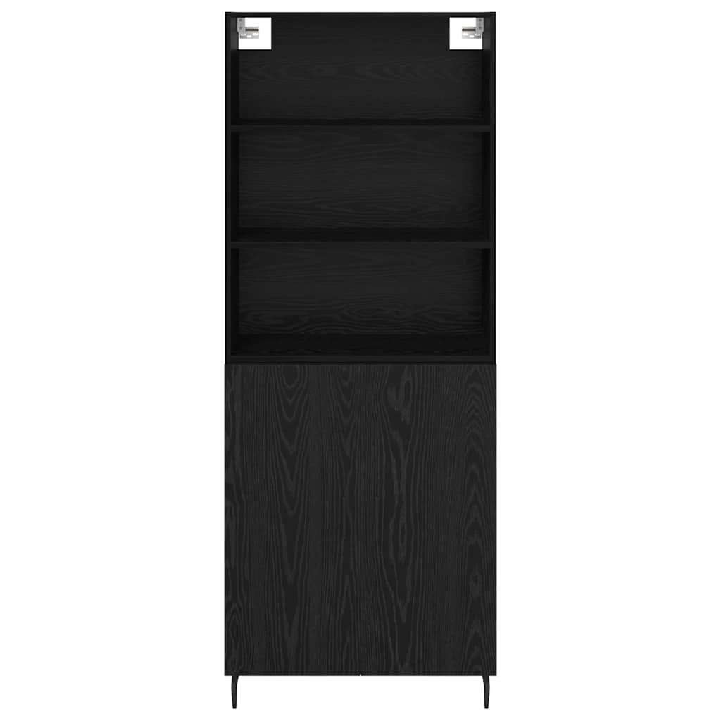Highboard 2 pcs Zwart Eiken 69,5 x 34 x 180 cm Bewerkt hout
