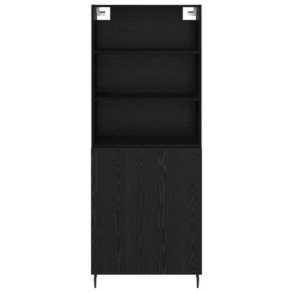 Highboard 2 pcs Zwart Eiken 69,5 x 34 x 180 cm Bewerkt hout