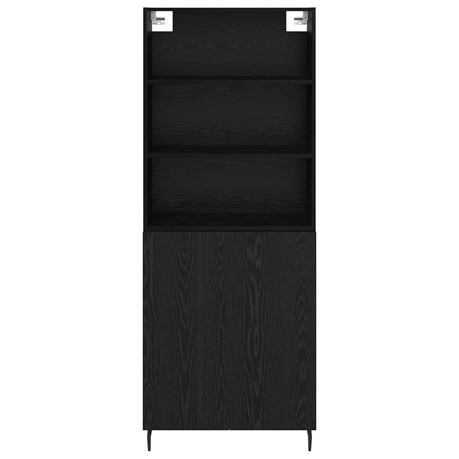 Highboard 2 pcs Zwart Eiken 69,5 x 34 x 180 cm Bewerkt hout