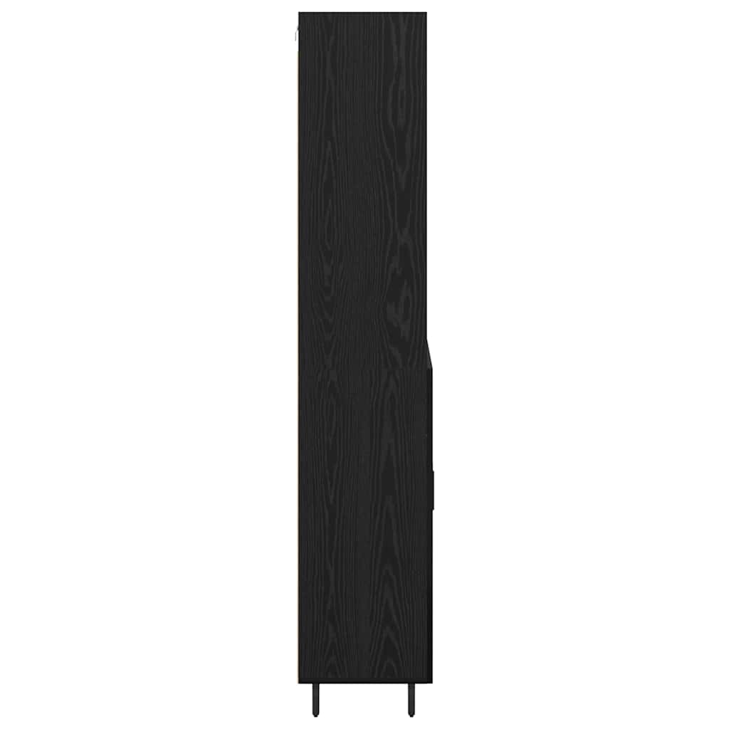 Highboard 2 pcs Zwart Eiken 69,5 x 34 x 180 cm Bewerkt hout