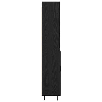 Highboard 2 pcs Zwart Eiken 69,5 x 34 x 180 cm Bewerkt hout