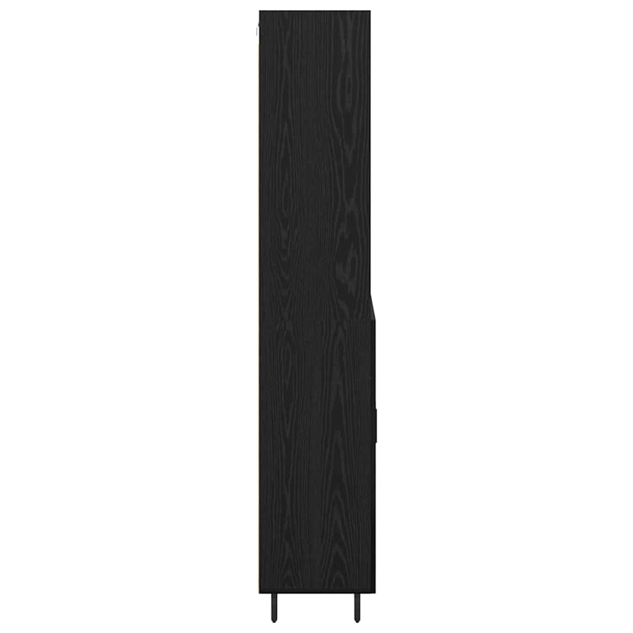 Highboard 2 pcs Zwart Eiken 69,5 x 34 x 180 cm Bewerkt hout