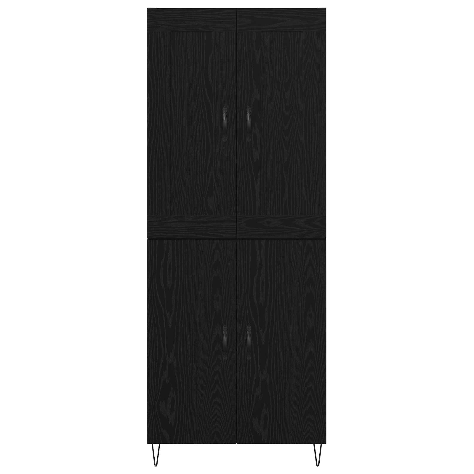 Hoge kast Zwart Eiken 69,5 x 34 x 180 cm Bewerkt hout
