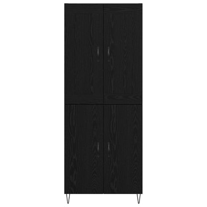 Hoge kast Zwart Eiken 69,5 x 34 x 180 cm Bewerkt hout
