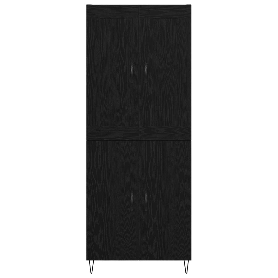 Hoge kast Zwart Eiken 69,5 x 34 x 180 cm Bewerkt hout