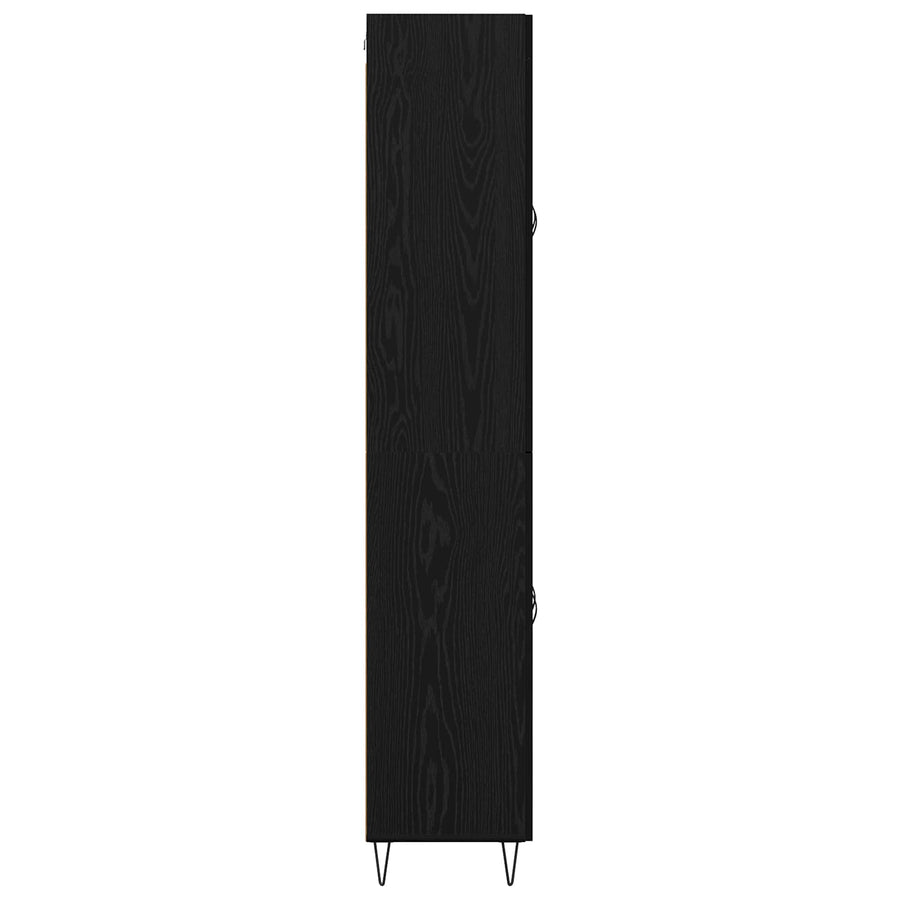 Hoge kast Zwart Eiken 69,5 x 34 x 180 cm Bewerkt hout
