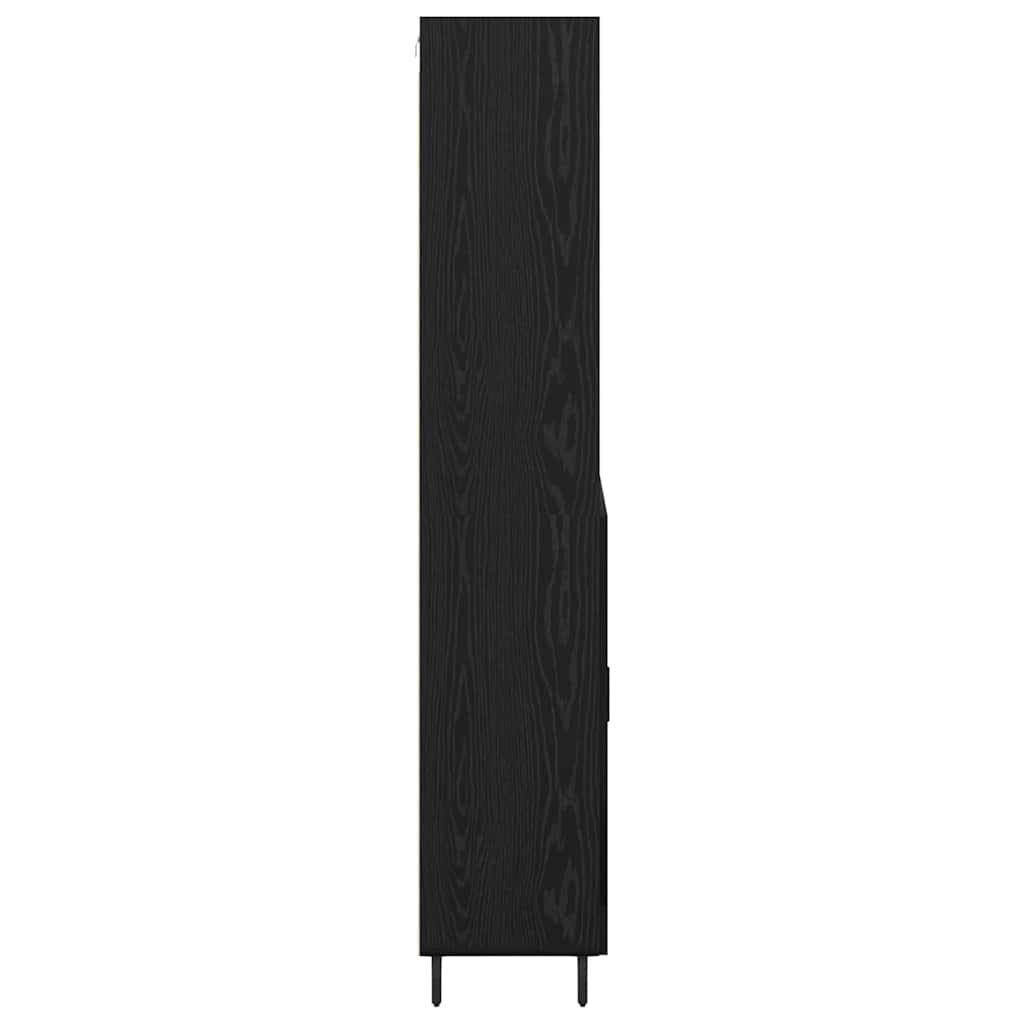 Highboard 2 pcs Zwart Eiken 69,5 x 34 x 180 cm Bewerkt hout