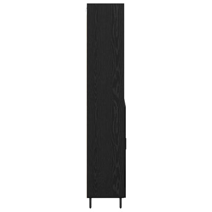 Highboard 2 pcs Zwart Eiken 69,5 x 34 x 180 cm Bewerkt hout