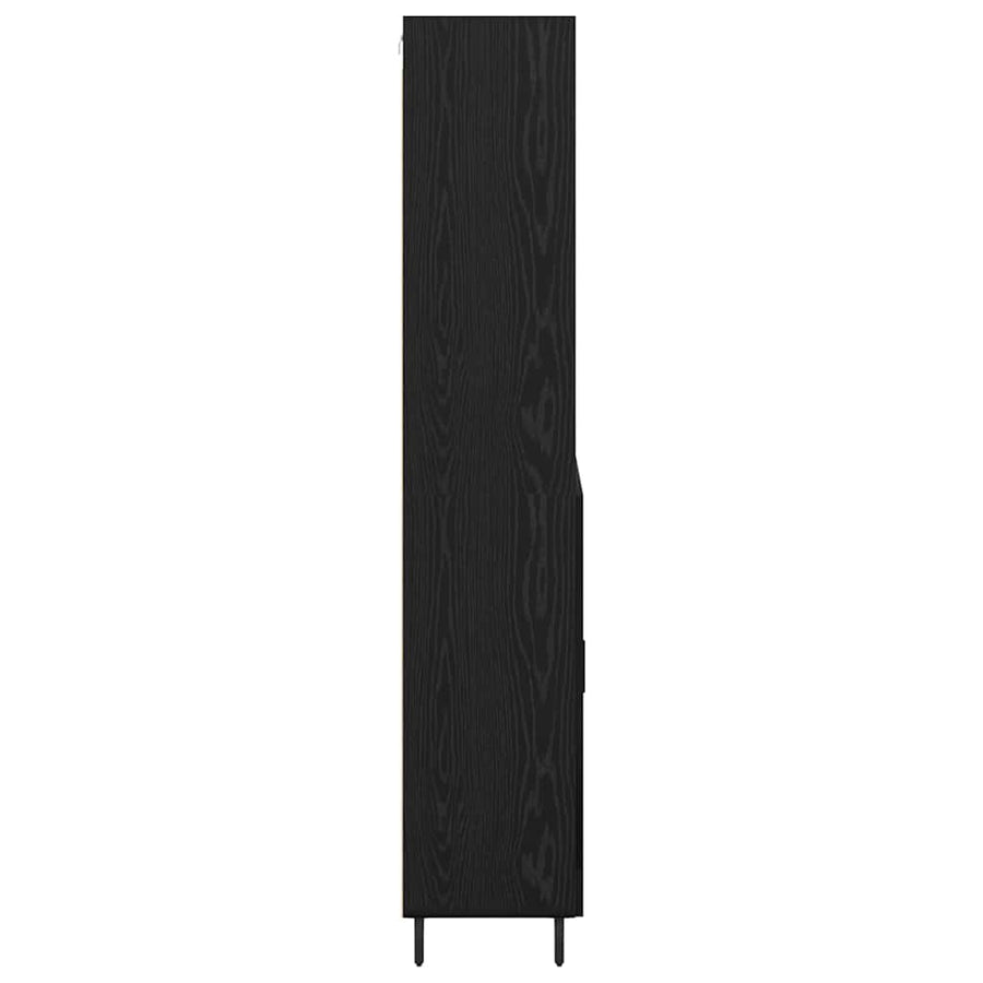 Highboard 2 pcs Zwart Eiken 69,5 x 34 x 180 cm Bewerkt hout