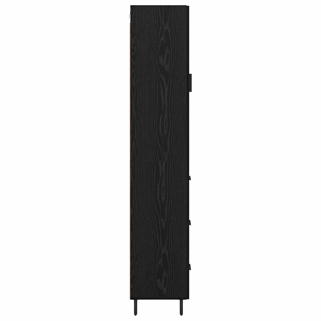 Highboard met lade Zwart Eiken 34,5 x 34 x 180 cm Bewerkt hout