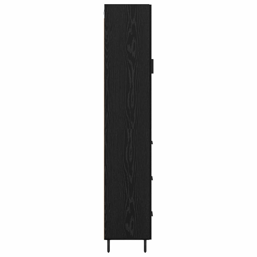 Highboard met lade Zwart Eiken 34,5 x 34 x 180 cm Bewerkt hout
