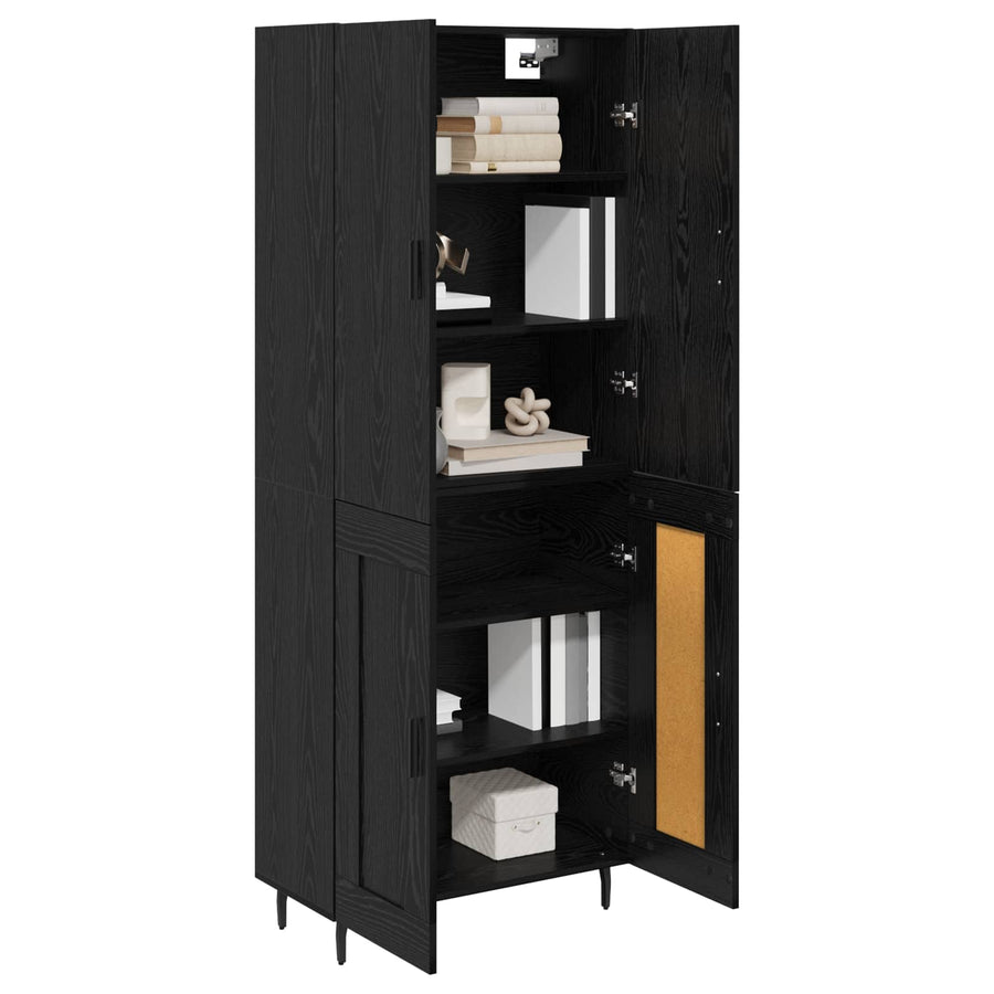 Hoge kast Zwart eiken 69,5 x 34 x 180 cm