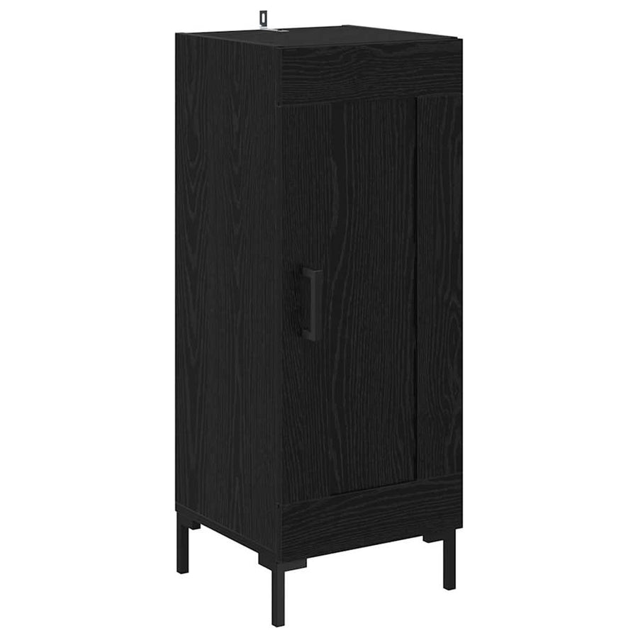 Highboard Zwart Eiken 34,5 x 34 x 180 cm Bewerkt hout