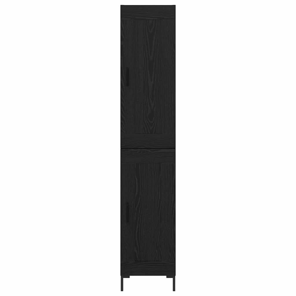 Highboard Zwart Eiken 34,5 x 34 x 180 cm Bewerkt hout