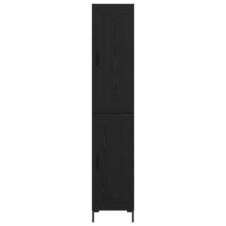 Highboard Zwart Eiken 34,5 x 34 x 180 cm Bewerkt hout
