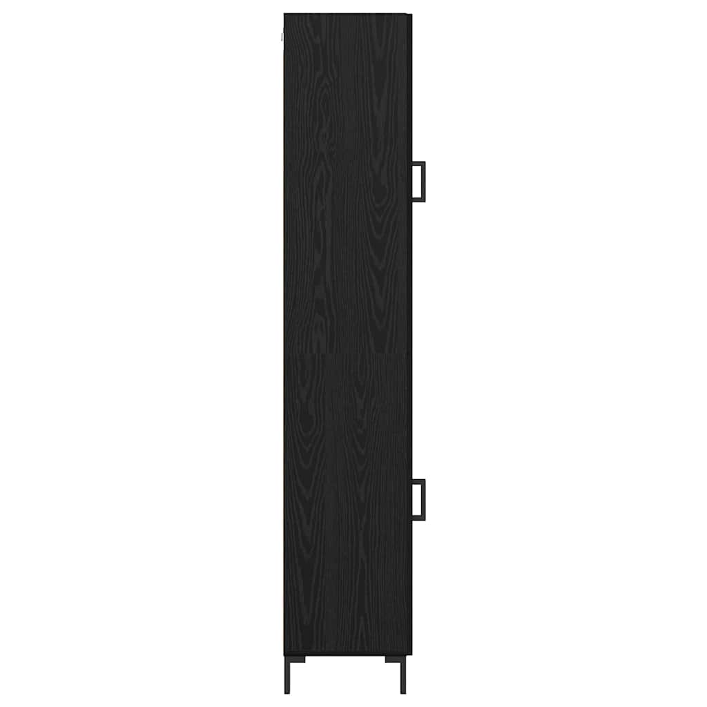 Highboard Zwart Eiken 34,5 x 34 x 180 cm Bewerkt hout