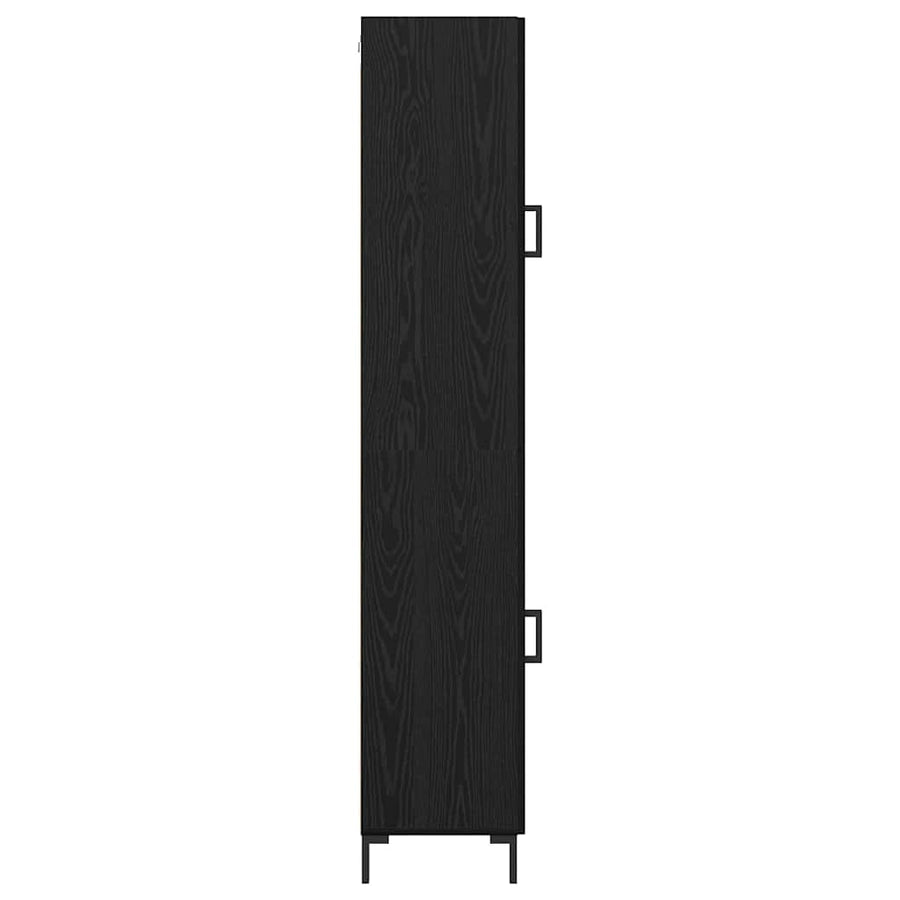 Highboard Zwart Eiken 34,5 x 34 x 180 cm Bewerkt hout
