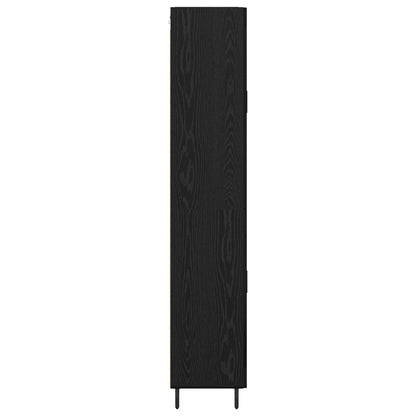 Highboard met lade Zwart Eiken 69,5 x 34 x 180 cm Bewerkt hout