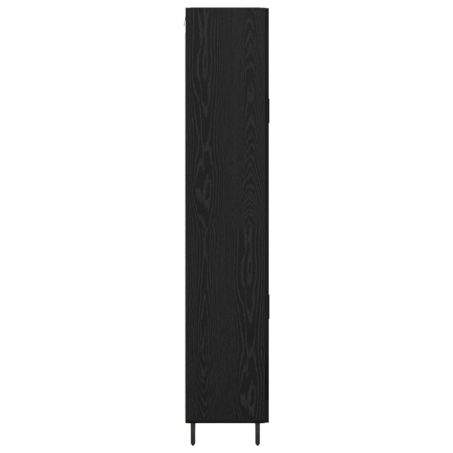 Highboard met lade Zwart Eiken 69,5 x 34 x 180 cm Bewerkt hout
