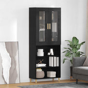 Wandkast zwart eiken 69,5x34x90 cm