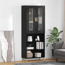 Highboard Wandgemonteerd 2 pcs Zwart Eiken Bewerkt hout