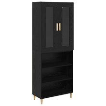 Highboard Wandgemonteerd 2 pcs Zwart Eiken Bewerkt hout