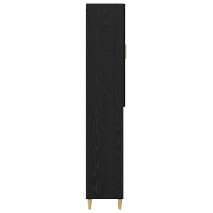 Highboard Wandgemonteerd 2 pcs Zwart Eiken Bewerkt hout