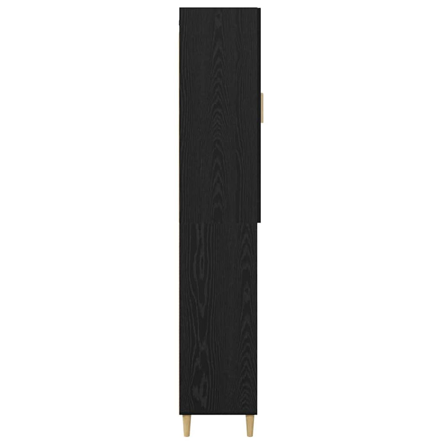 Highboard Wandgemonteerd 2 pcs Zwart Eiken Bewerkt hout