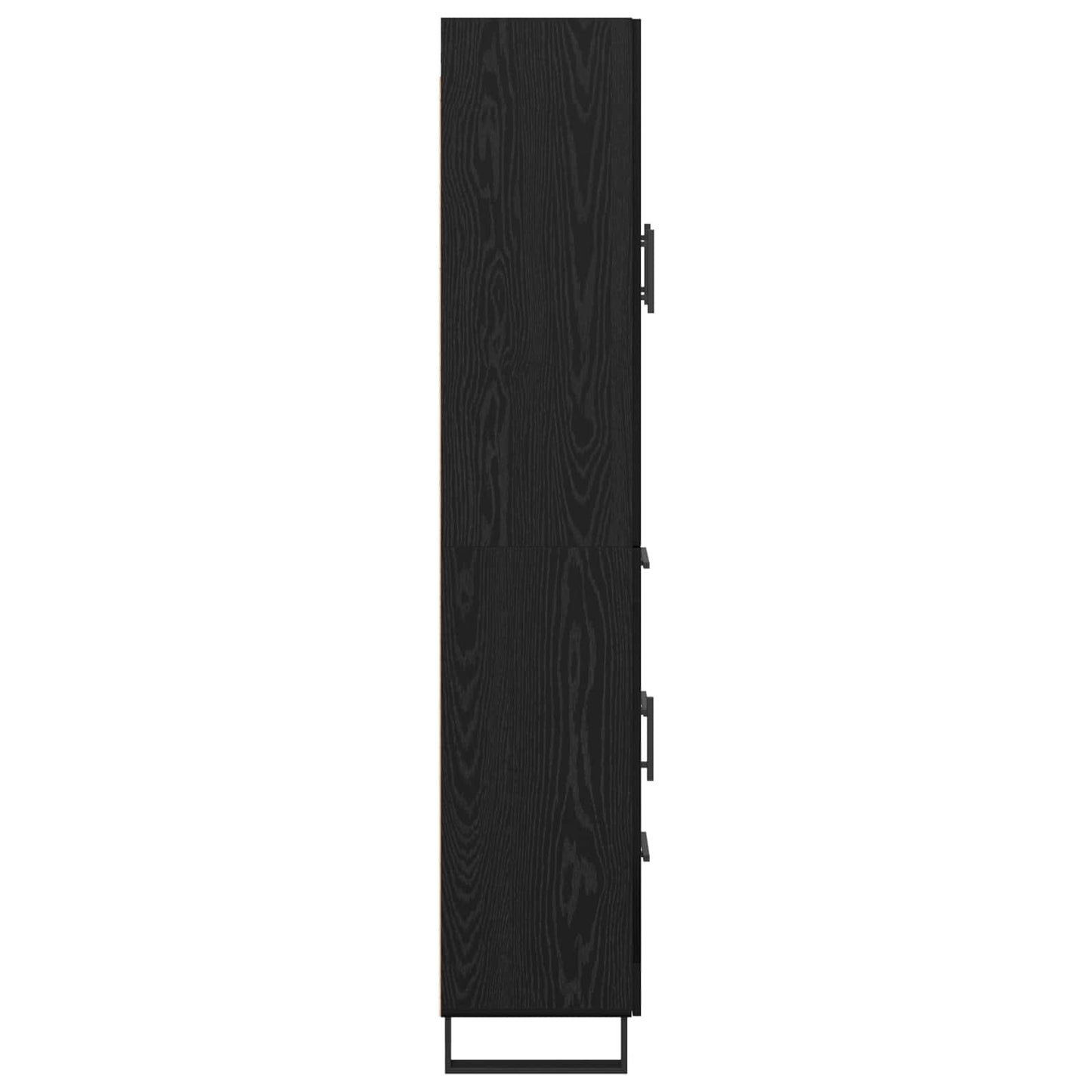 Hoge kast met lade 2 pcs Zwart Eiken Geengineerd Hout en Glas