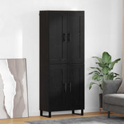 Hoge kast zwart eiken 69,5x34x180 cm