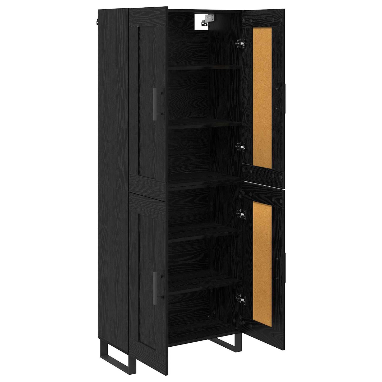 Hoge kast Zwart Eiken 69,5 x 34 x 180 cm Bewerkt hout