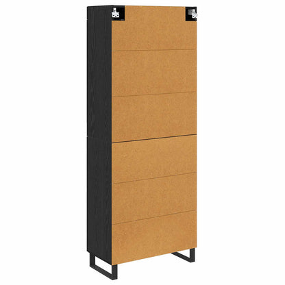Hoge kast Zwart Eiken 69,5 x 34 x 180 cm Bewerkt hout