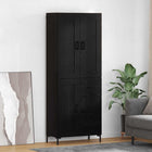 Highboard zwart eiken 69,5x34x180 cm met lade en 3 deuren