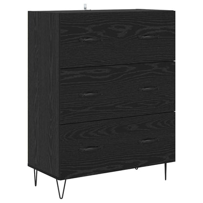 Highboard Wandgemonteerd 2 pcs Zwart Eiken Bewerkt hout
